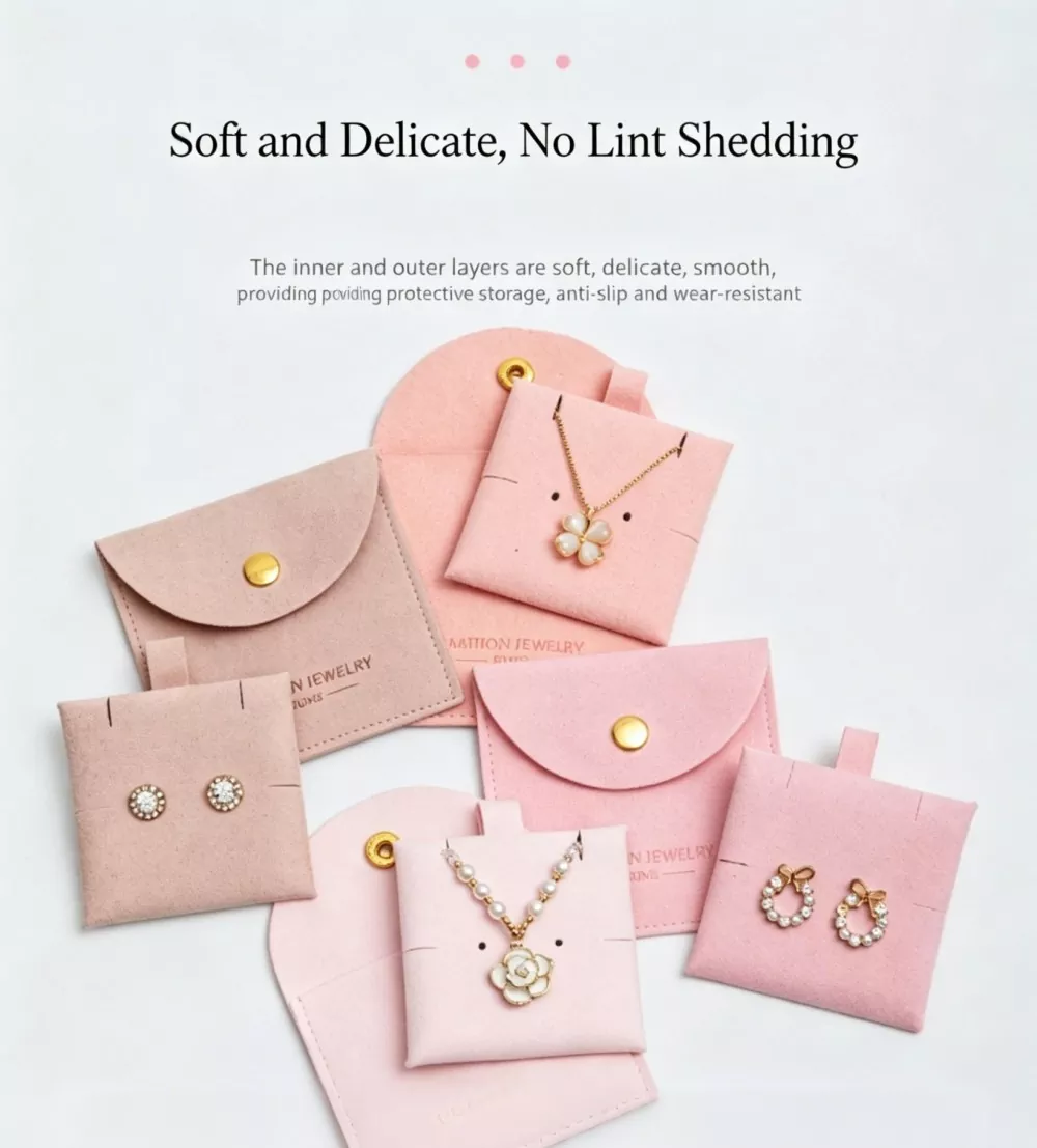 Square Microfiber Jewelry Envelope Pouch