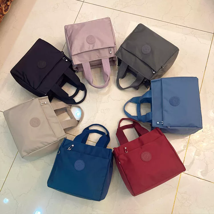 Solid Color Casual Nylon Shoulder Bag