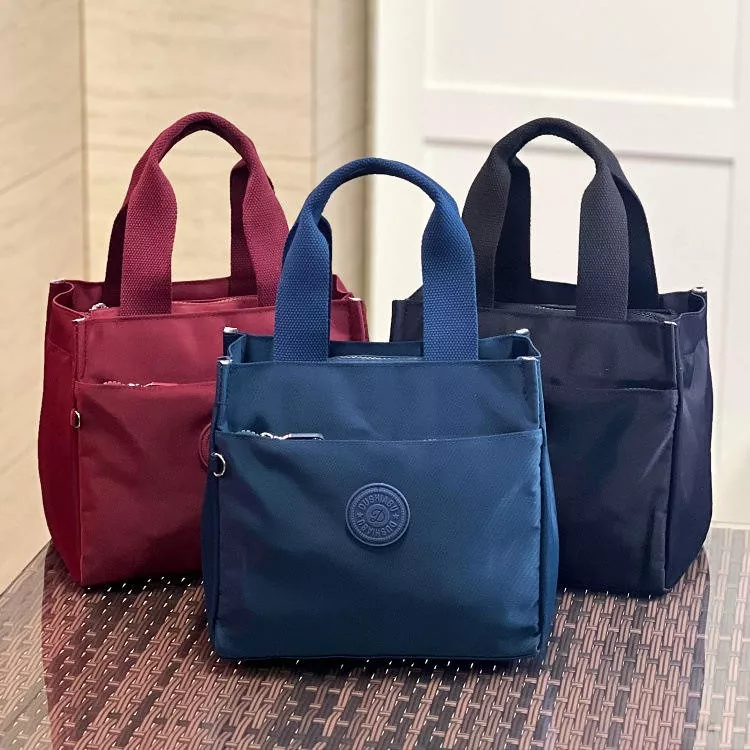 Solid Color Casual Nylon Shoulder Bag