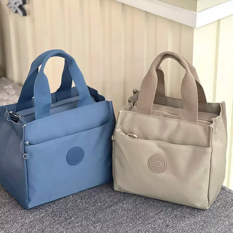 Solid Color Casual Nylon Shoulder Bag