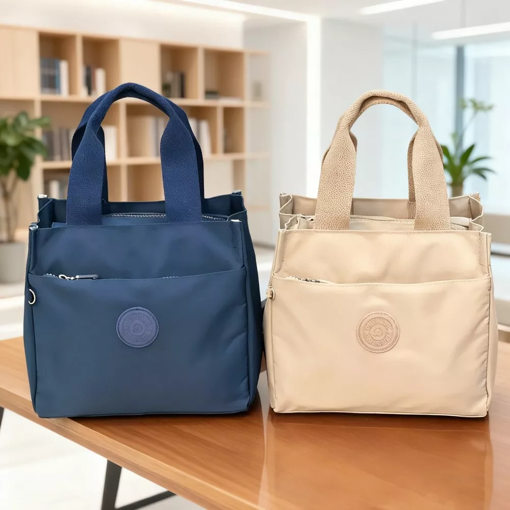 Solid Color Casual Nylon Shoulder Bag