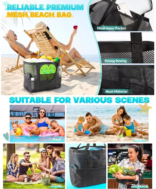 Large Mesh Beach Tote Bag