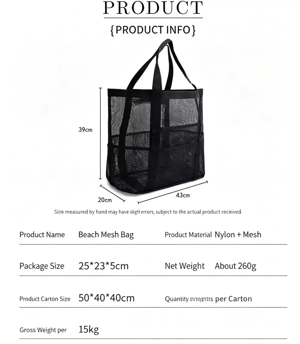 Large Mesh Beach Tote Bag