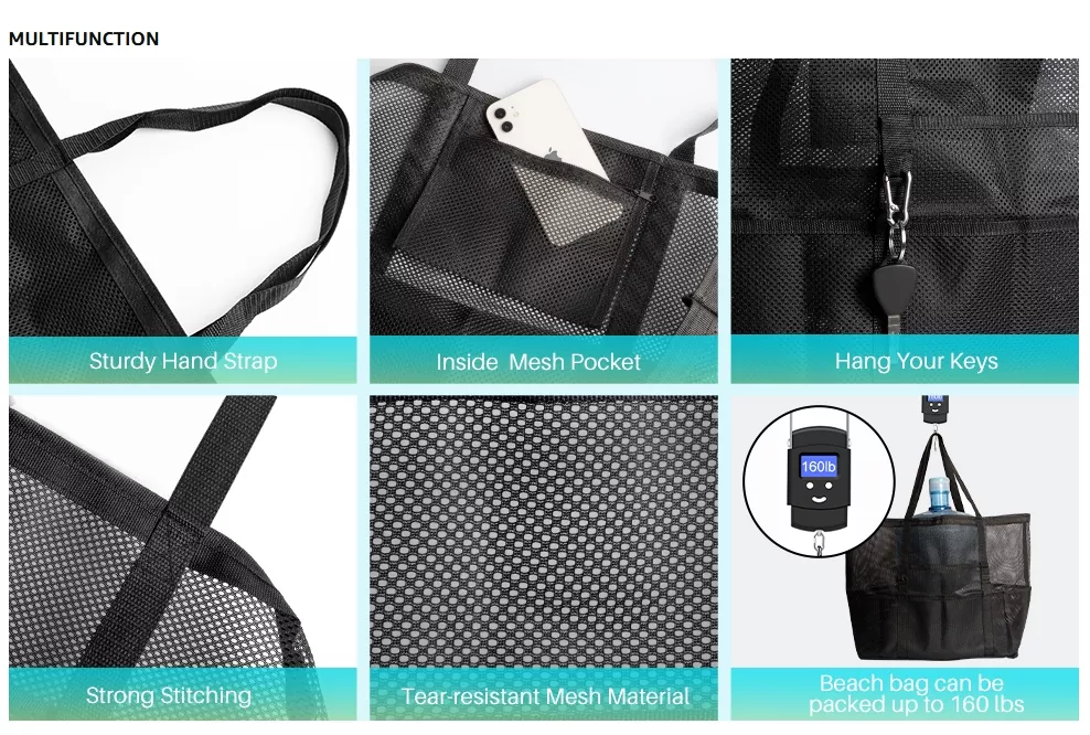 Large Mesh Beach Tote Bag