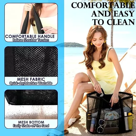 Large Mesh Beach Tote Bag