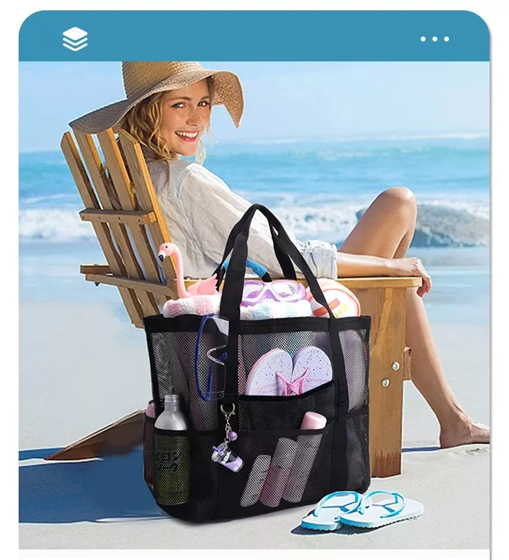 Large Mesh Beach Tote Bag