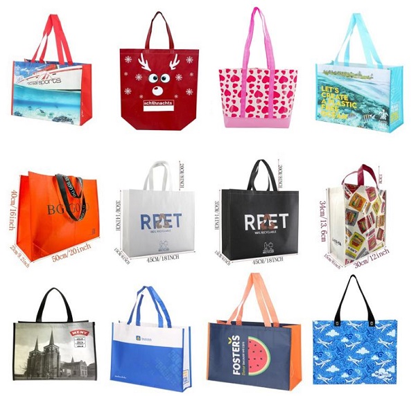 Reusable RPET shopping tote bags with eco-friendly design